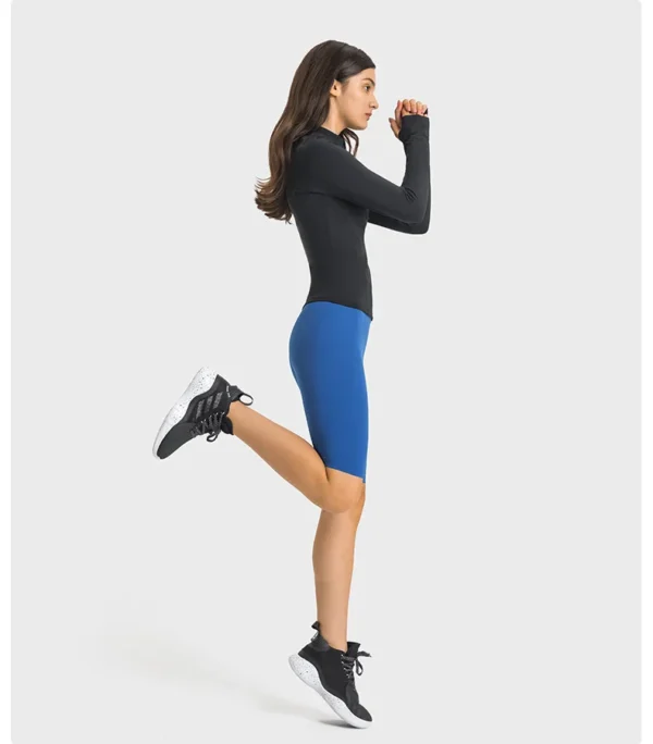 Somatic YOGA Wear Women's Long Sleeve Top Gym Shirts Yoga Fitness Sport Womens Clothing Sportswear Half Zip Elastic Force Blouse Jacket - Image 3