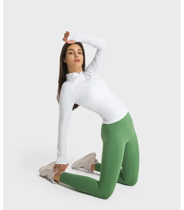Somatic YOGA Wear Women's Long Sleeve Top Gym Shirts Yoga Fitness Sport Womens Clothing Sportswear Half Zip Elastic Force Blouse Jacket - Image 4